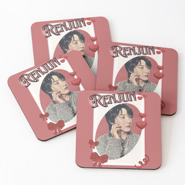 Item preview, NCT Renjun (런쥔) Kpop Boy Group Card Red Aesthetic Collage Design designed and sold by AJUNICE STUDIO.