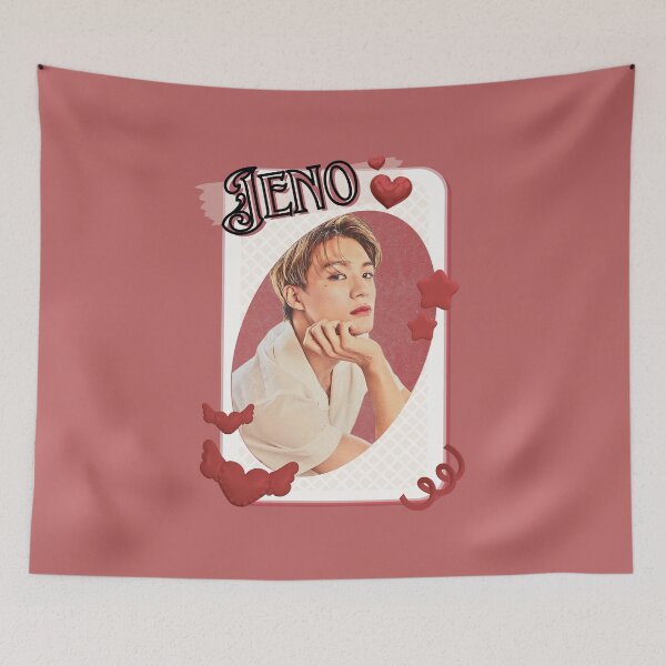 Item preview, NCT Jeno (제노) Kpop Boy Group Card Red Aesthetic Collage Design designed and sold by AJUNICE STUDIO.