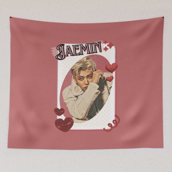 Item preview, NCT Jaemin (재민) Kpop Boy Group Card Red Aesthetic Collage Design designed and sold by AJUNICE STUDIO.