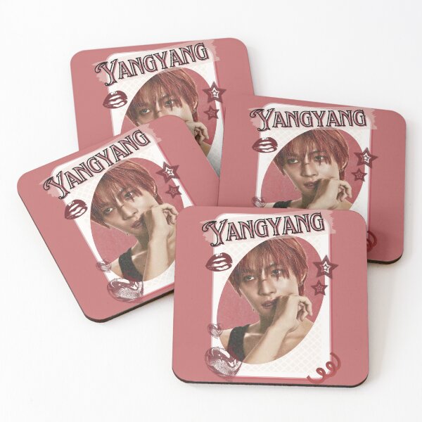 Item preview, NCT Yangyang (양양) Kpop Boy Group Card Red Aesthetic Collage Design designed and sold by AJUNICE STUDIO.