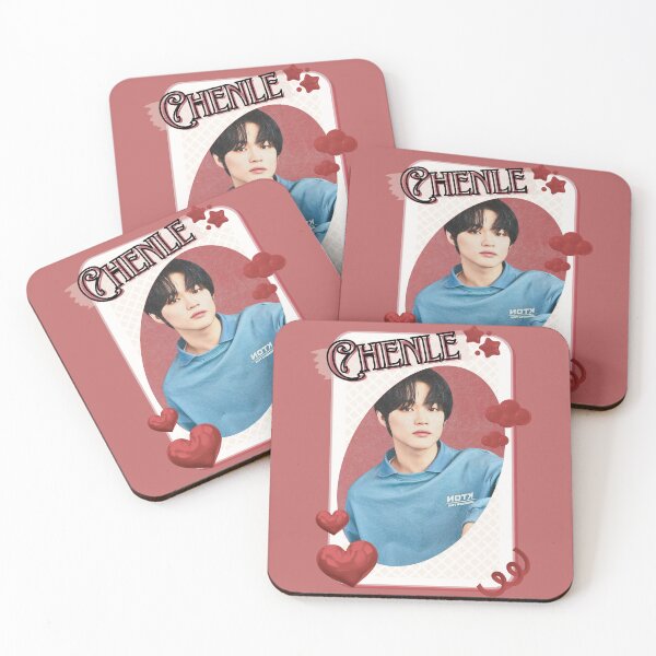 Item preview, NCT Chenle (천러) Kpop Boy Group Card Red Aesthetic Collage Design designed and sold by AJUNICE STUDIO.