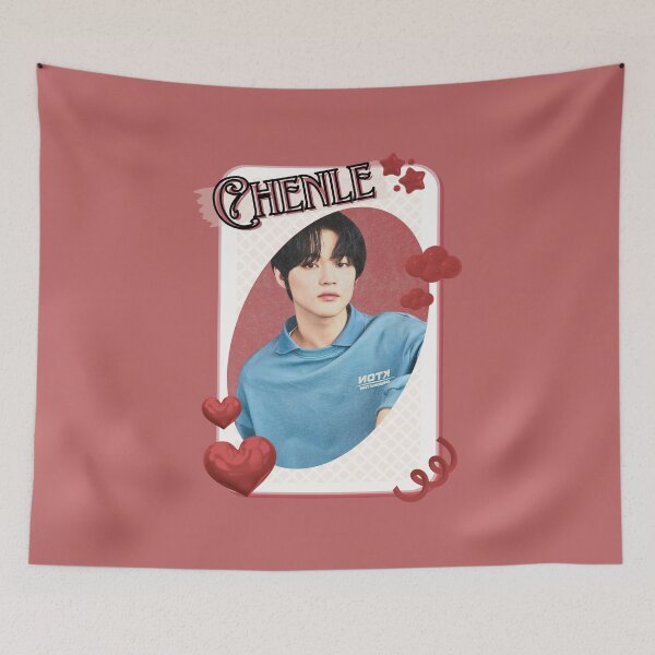 Item preview, NCT Chenle (천러) Kpop Boy Group Card Red Aesthetic Collage Design designed and sold by AJUNICE STUDIO.