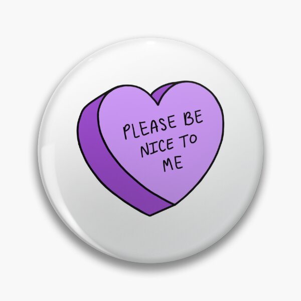 Item preview, Please Be Nice Candy Heart Purple designed and sold by NutritionwithKen.