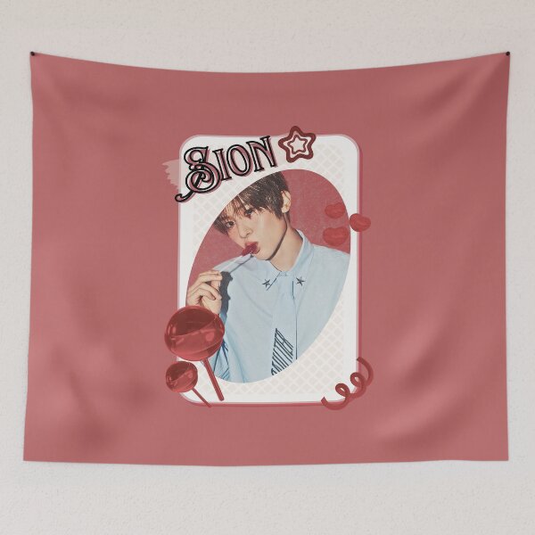 Item preview, NCT Sion (시온) Kpop Boy Group Card Red Aesthetic Collage Design designed and sold by AJUNICE STUDIO.