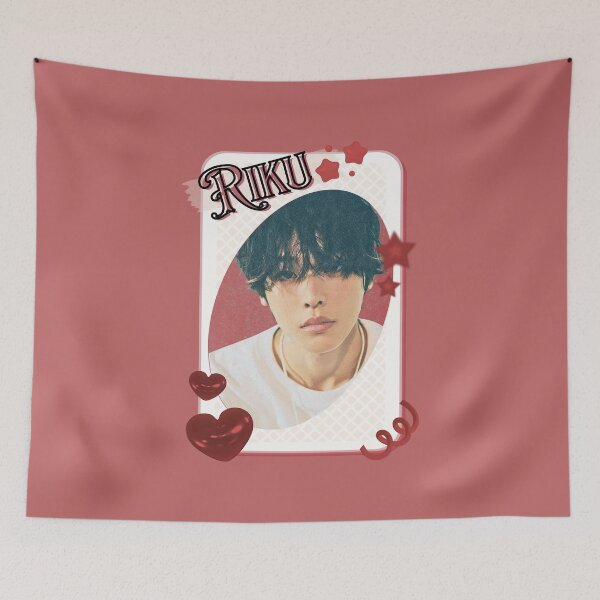Item preview, NCT Riku (리쿠) Kpop Boy Group Card Red Aesthetic Collage Design designed and sold by AJUNICE STUDIO.