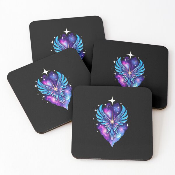 Item preview, Galaxy Aqua Phoenix – Vibrant Blue Galactic Wings designed and sold by panango.