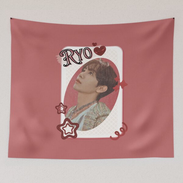 Item preview, NCT Ryo (료) Kpop Boy Group Card Red Aesthetic Collage Design designed and sold by AJUNICE STUDIO.