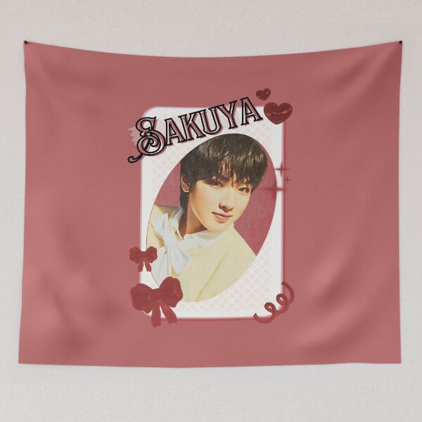 Item preview, NCT Sakuya (사쿠야) Kpop Boy Group Card Red Aesthetic Collage Design designed and sold by AJUNICE STUDIO.