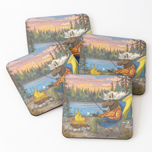 Item preview, Camping Moose by the Lake designed and sold by TomiMono.