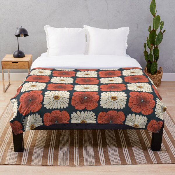 Item preview, 70s Flowers on Navy designed and sold by Handypanda.