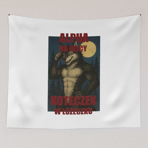 Item preview, Alpha na ulicy koteczek w łóżeczku designed and sold by SadInternetClub.