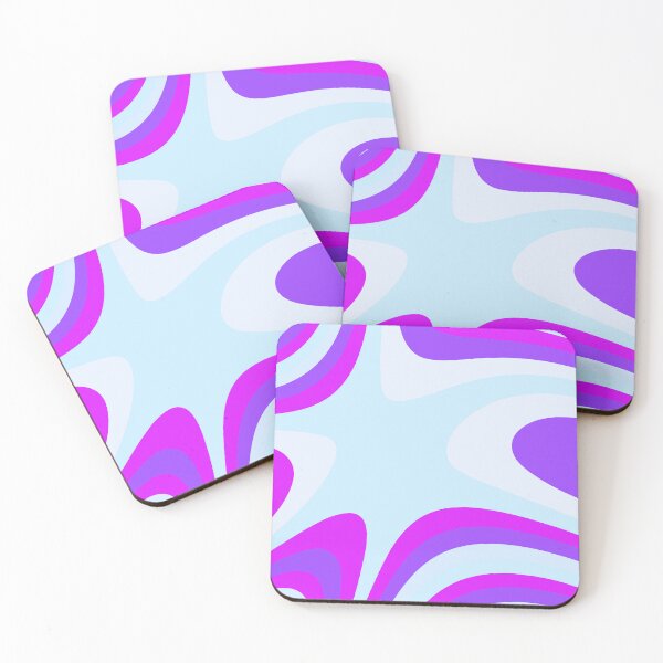 Item preview, Violet and Aqua Abstract Groovy Stripes designed and sold by patternsoup.