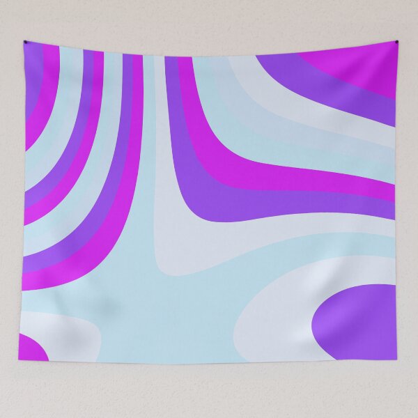 Item preview, Violet and Aqua Abstract Groovy Stripes designed and sold by patternsoup.