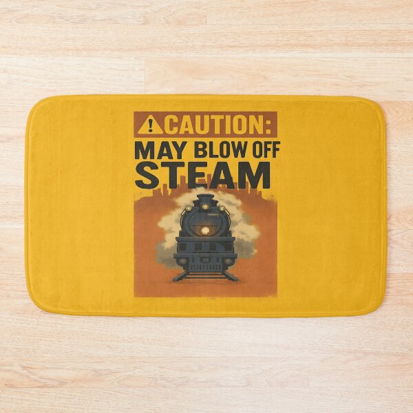 Item preview, Funny Caution May Blow Off Steam Poster Print - Retro Train Steam Engine Wall Art - Humor Warning Sign Decor for Office Garage or Man Cave designed and sold by XanaduHills.