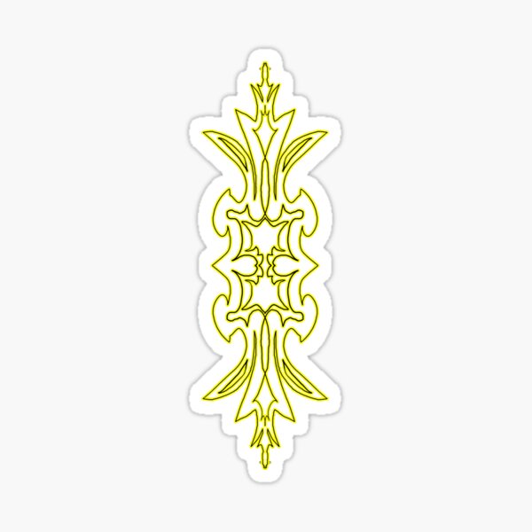 Item preview, Bright Yellow and Black Abstract Metalcore Pillar Design designed and sold by Bram Shop.