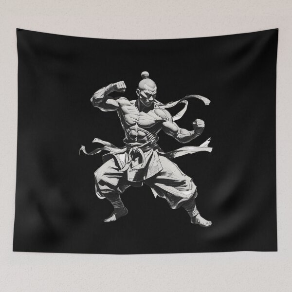 Item preview, Shaolin Monk in Black & White | Zen Warrior Minimalist Art designed and sold by Design_Your_Day.