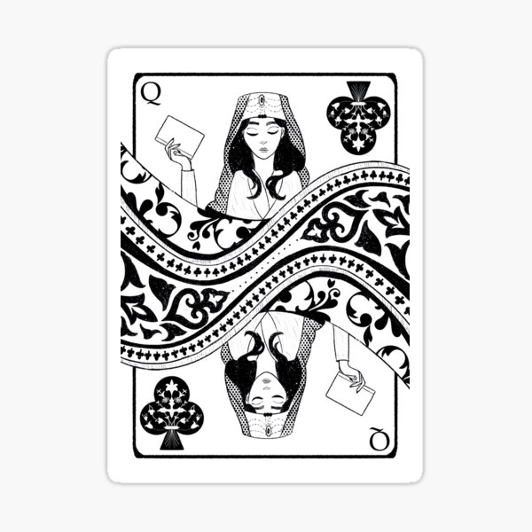 Queen of Clubs Poster Sticker