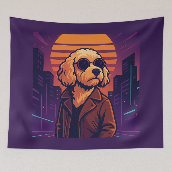 Item preview, Retro Cockapoo Synthwave Art designed and sold by Flux-O.