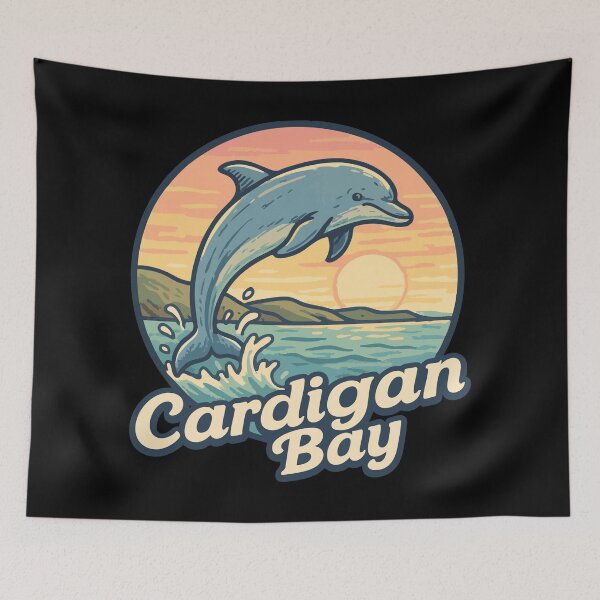 Item preview, Cardigan Bay Dolphin Retro designed and sold by TomFrontierArt.