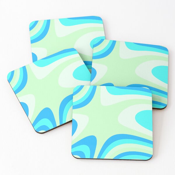 Item preview, Blue and Turquoise Green Abstract Groovy Stripes designed and sold by patternsoup.