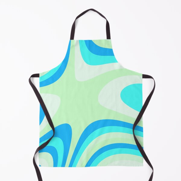 Item preview, Blue and Turquoise Green Abstract Groovy Stripes designed and sold by patternsoup.