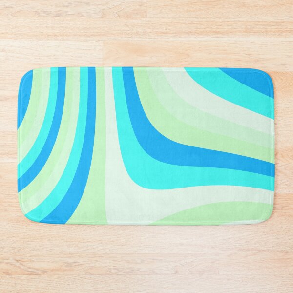 Item preview, Blue and Turquoise Green Abstract Groovy Stripes designed and sold by patternsoup.