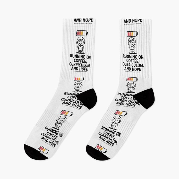Item preview, Running on Coffee, Curriculum, and Hope – Funny Teacher Design designed and sold by MonkiFlipp.