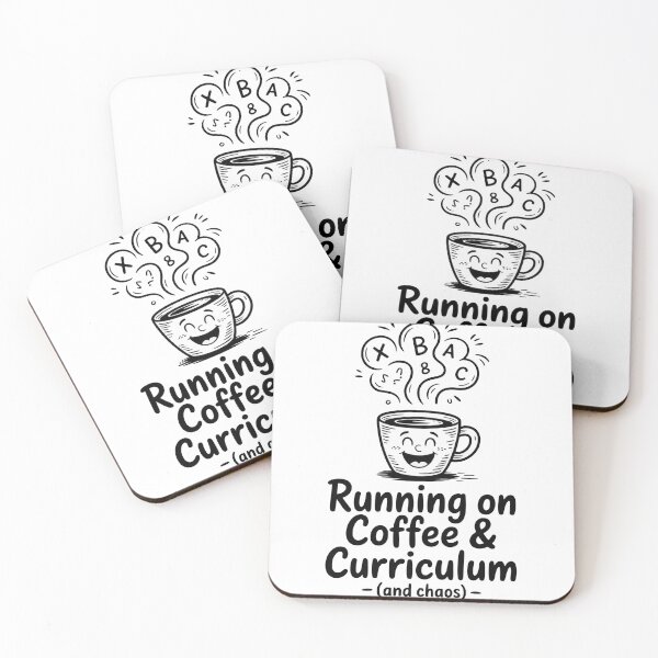Item preview, Running on Coffee, Curriculum, and Chaos – Funny Teacher Design designed and sold by MonkiFlipp.