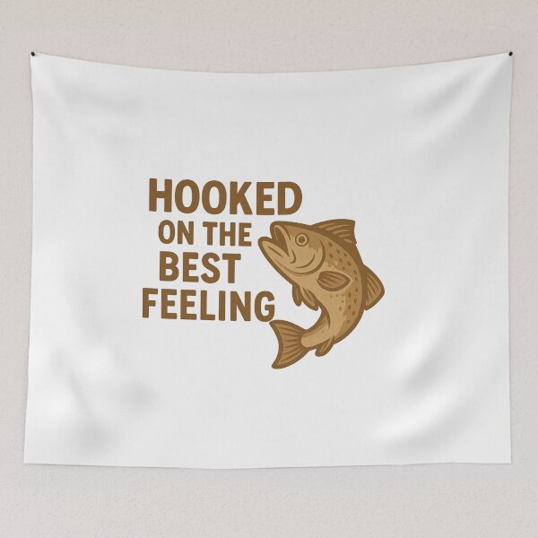 Item preview, Hooked on the Best Feeling Vintage Fishing designed and sold by PrintAtelier.