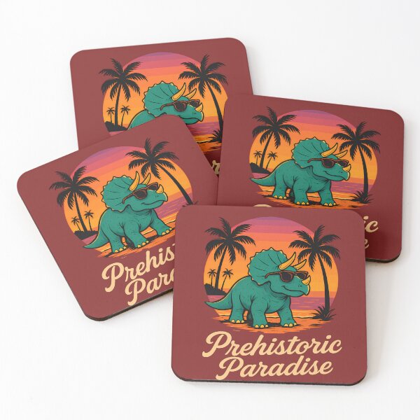 Item preview, Prehistoric Paradise – Retro Sunset Triceratops Beach Vibes designed and sold by The Wonder cabinet.