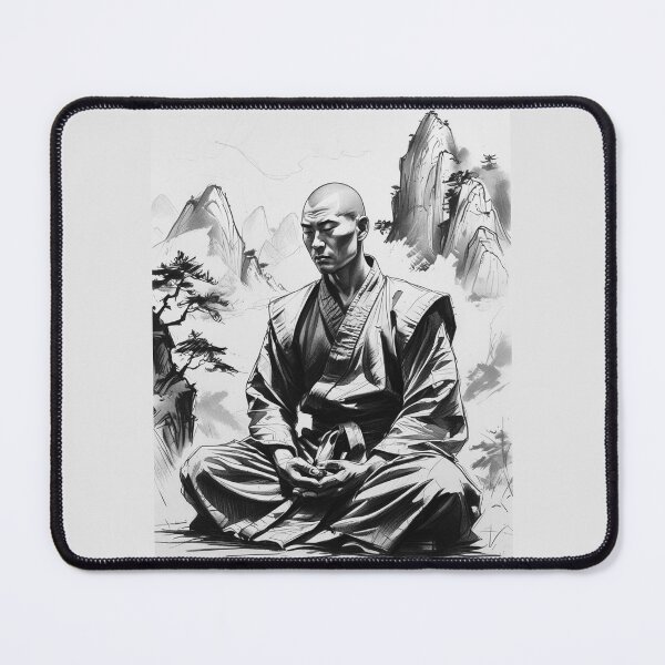 Item preview, Shaolin Monk in Black & White | Zen Warrior Minimalist Art designed and sold by Design_Your_Day.
