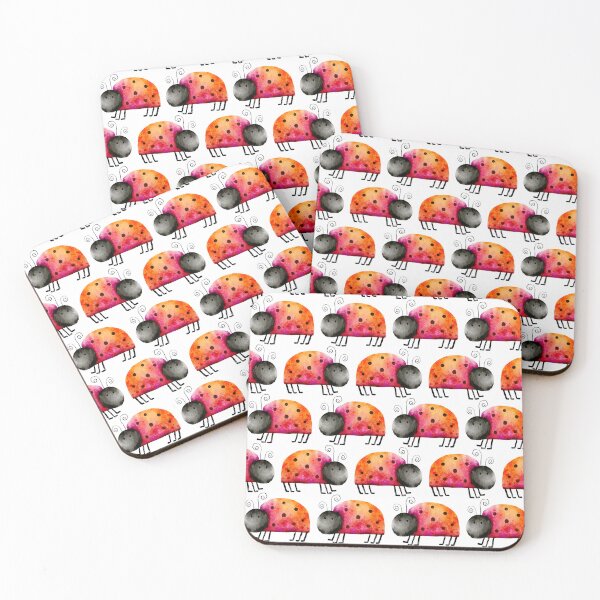Item preview, Bright Cute Lady Bugs Watercolor Pattern designed and sold by Farissa Designs.