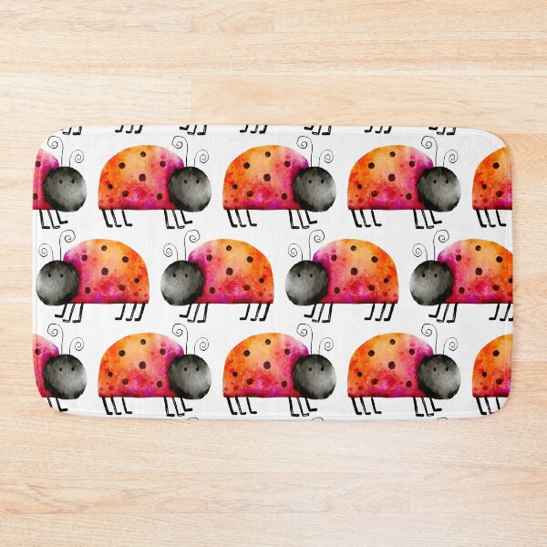 Item preview, Bright Cute Lady Bugs Watercolor Pattern designed and sold by Farissa Designs.