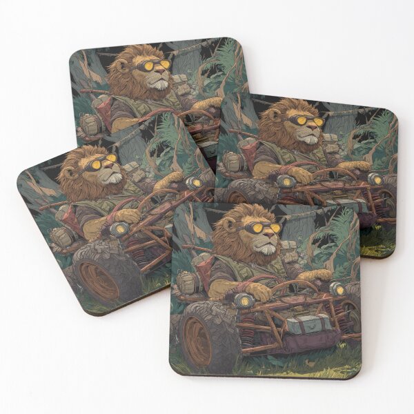 Item preview, Lion Explorer in a Jungle Buggy designed and sold by TomiMono.