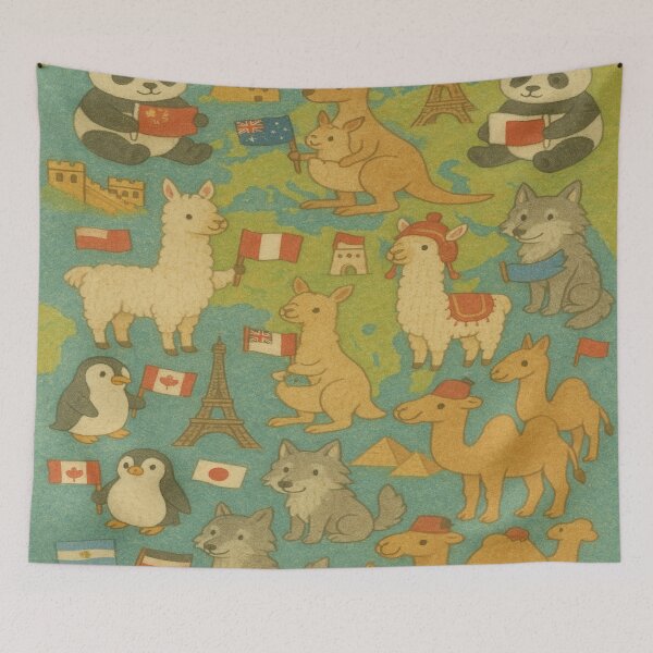 Item preview, Global Animal Travel Pattern designed and sold by Furbulous Faces.