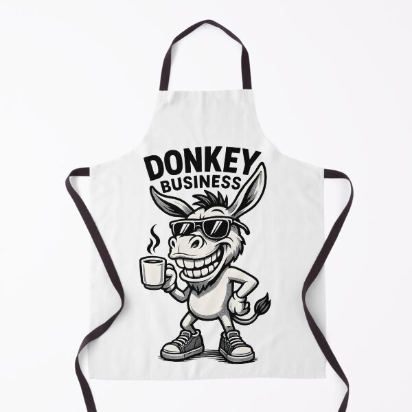 Item preview, Donkey Business Funny Donkey T-Shirt – Cool Cartoon Animal, Coffee Humor, Bold Vector Style designed and sold by WAUZ.