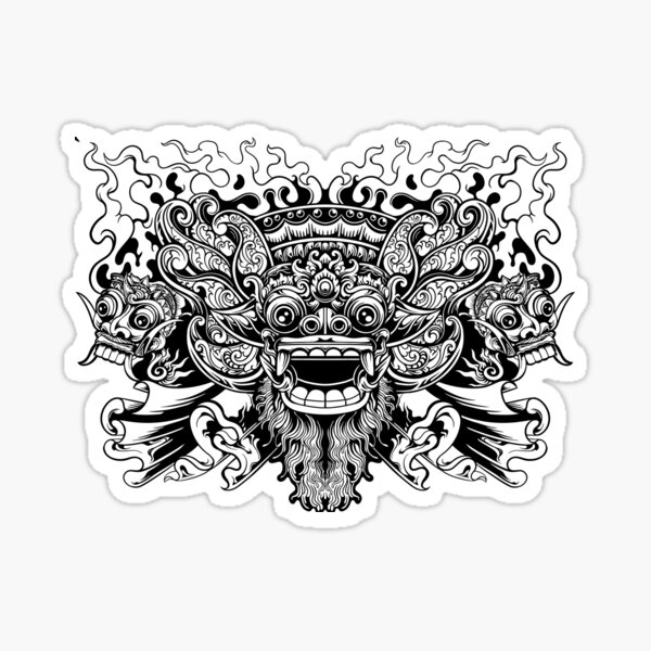 Aperçu de l'œuvre Masque Barong : conception mythique emblématique du protecteur balinais créée et vendue par FK2012.