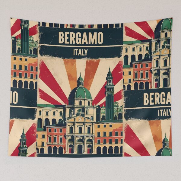 Item preview, Bergamo Italy Vintage Travel Tourism designed and sold by TravelersGems.
