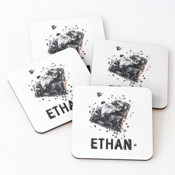 Item preview, ETHAN – Black Diamond Shatter Name Design designed and sold by VisionaryVeils.