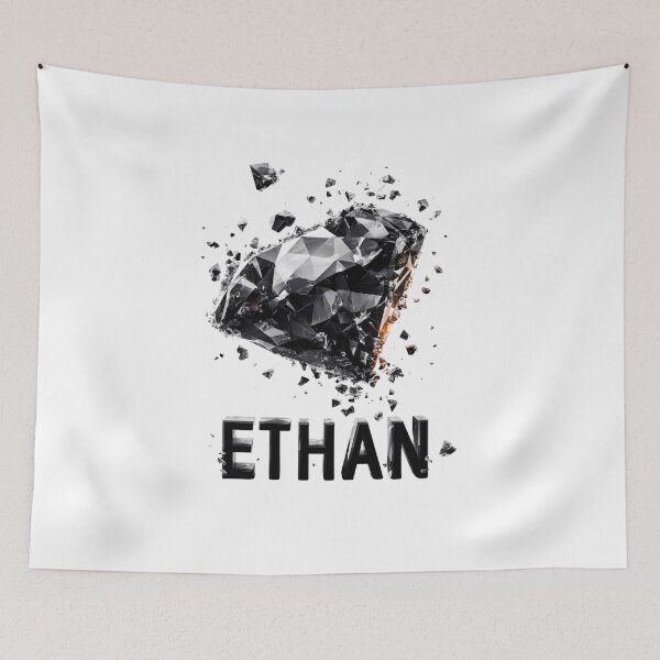 Item preview, ETHAN – Black Diamond Shatter Name Design designed and sold by VisionaryVeils.