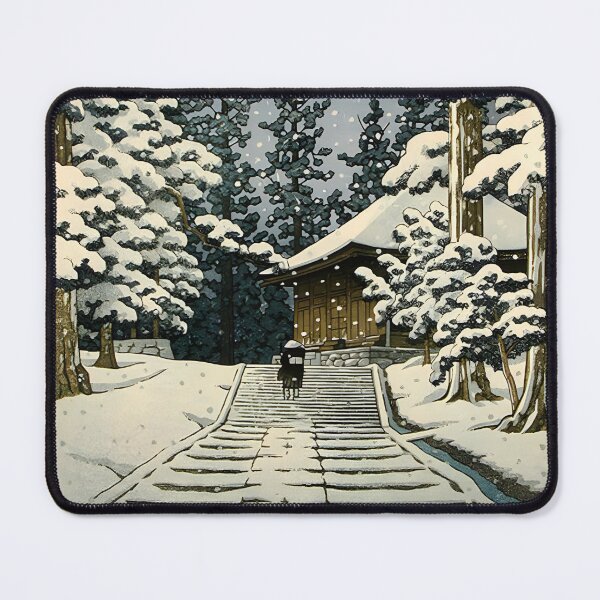 Item preview, Konjikidō in Snow – Hiraizumi by Kawase Hasui (1936) designed and sold by EmeraldeaArt.