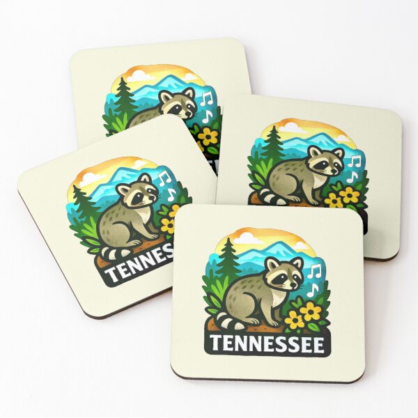 Item preview, Tennessee USA - Raccoon in Smoky Mountains with Musical Vibes designed and sold by Myra365Art.