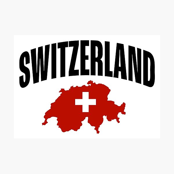 Item preview, Switzerland - Curved Font with Country Shape amd Flag designed and sold by chosenhomes.