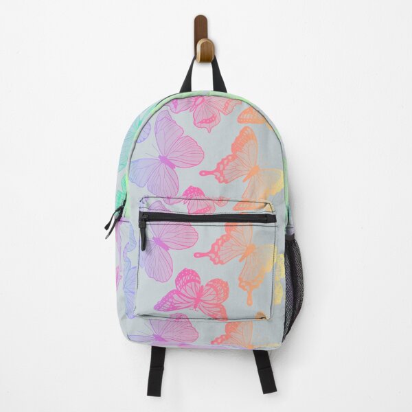 Item preview, Rainbow butterflies on a light gray background designed and sold by ReflectedCrafts.