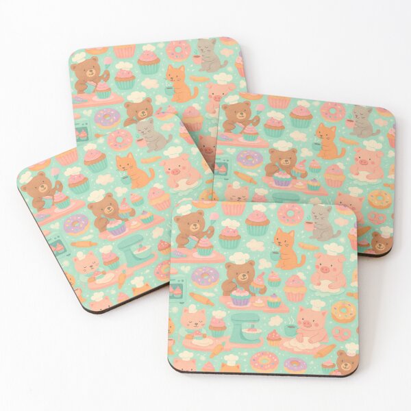 Item preview, Cute Animal Bakery Chefs Pattern designed and sold by Furbulous Faces.