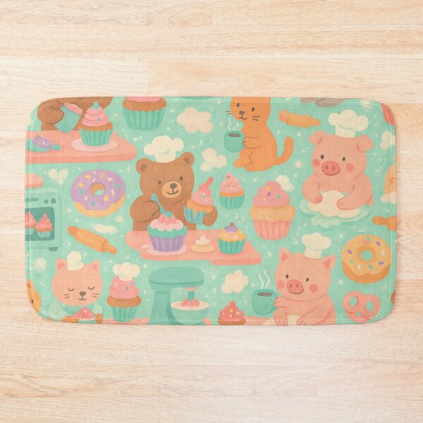 Item preview, Cute Animal Bakery Chefs Pattern designed and sold by Furbulous Faces.