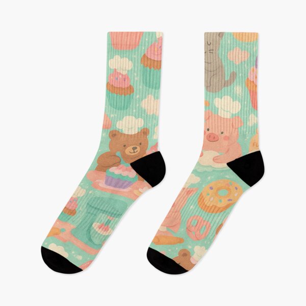 Item preview, Cute Animal Bakery Chefs Pattern designed and sold by Furbulous Faces.