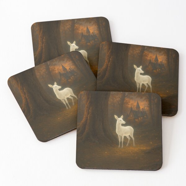Item preview, Glowing doe in the enchanted forest designed and sold by MossTrail.