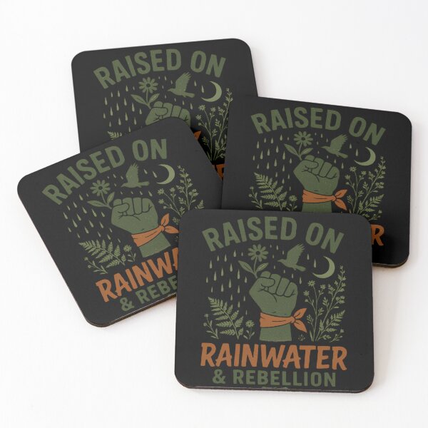 Item preview, Raised on Rainwater and Rebellion – Eco Activist Nature Tee designed and sold by PiggFamilyPrint.