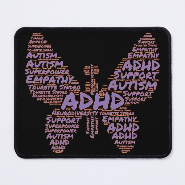 Item preview, Neurodiversity Butterfly – ADHD, Autism, Support & Empathy Word Art designed and sold by ZIPsketch.